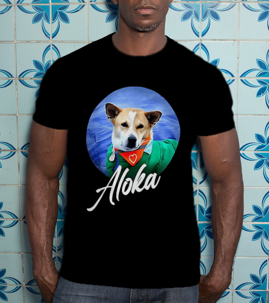 Aloka Dog Walk Heart Bandana Peaceful Canine T-Shirt