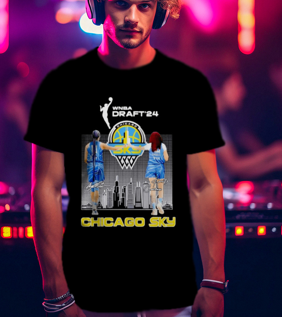WNBA Draft 2024 Angel Reese Kamilla Cardoso Chicago Sky Team T-Shirt