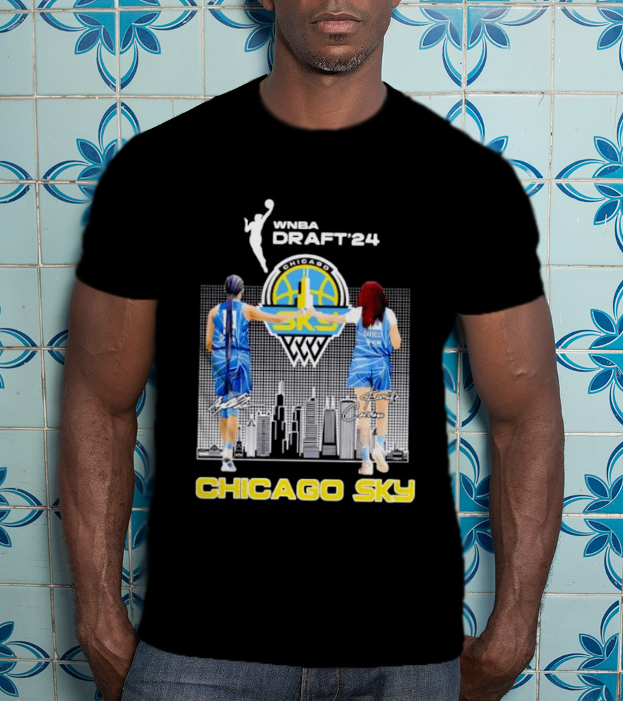 WNBA Draft 2024 Angel Reese Kamilla Cardoso Chicago Sky Team T-Shirt
