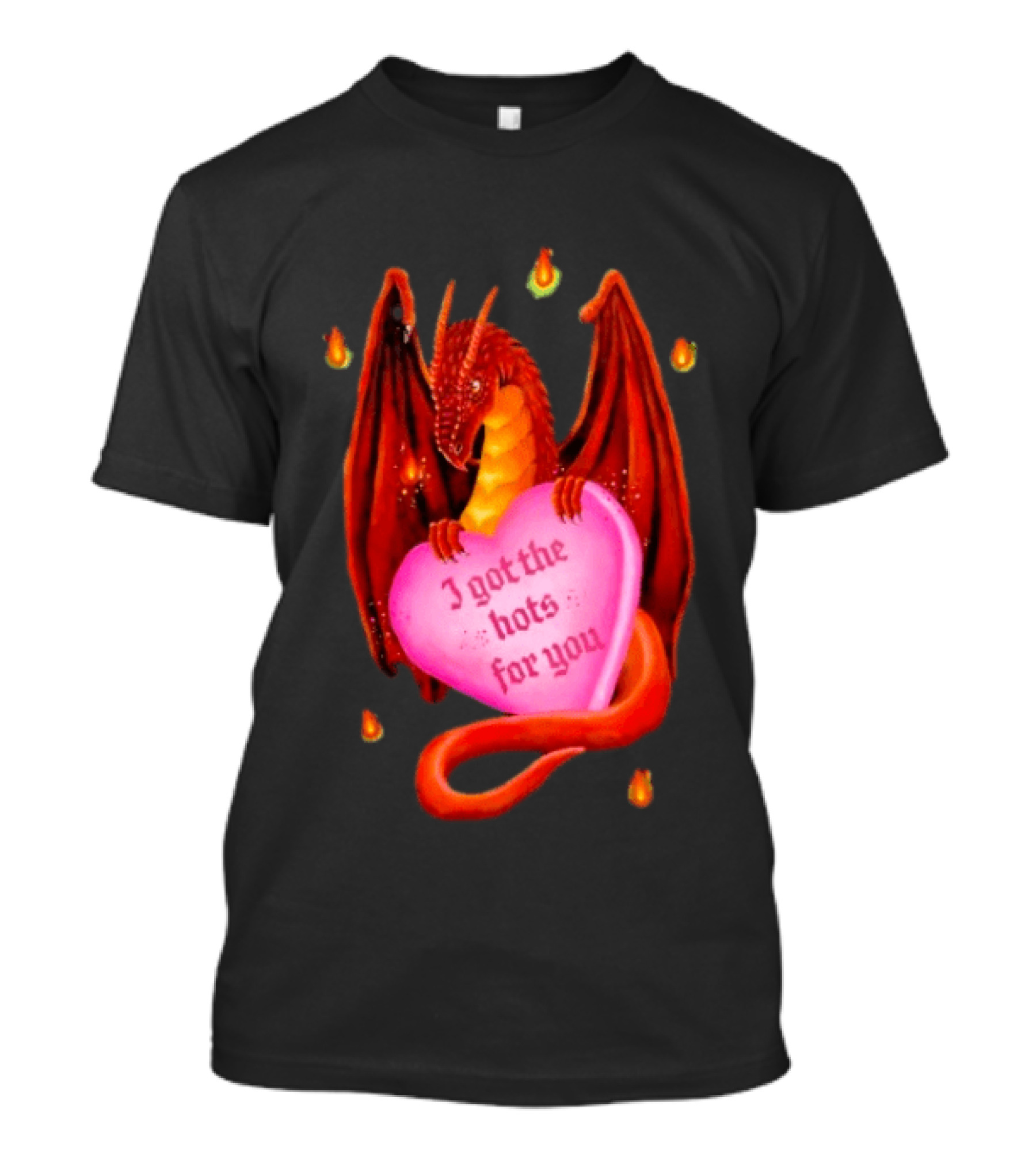 Fire Dragon Heart I Got The Hots For You T-Shirt