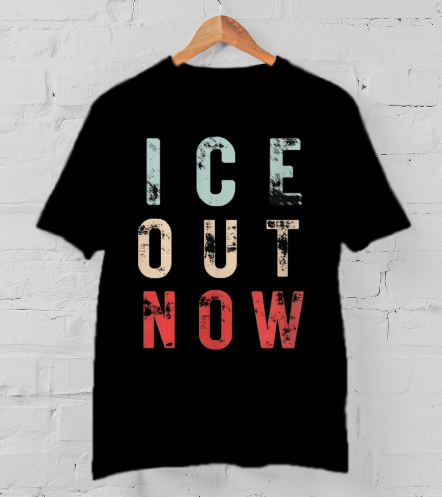 ICE Out Now Distressed T-Shirt