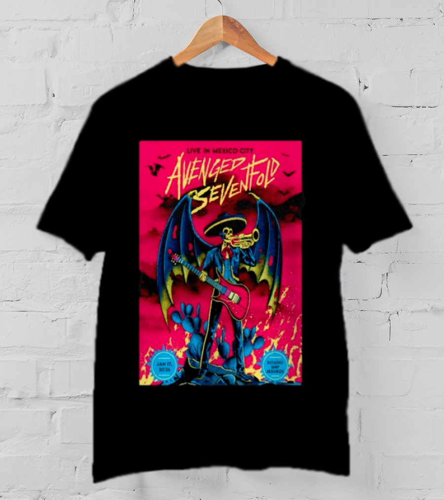 Avenged Sevenfold Live In Mexico City Estadio Foro Sol Jan 17 2026 Event T-Shirt