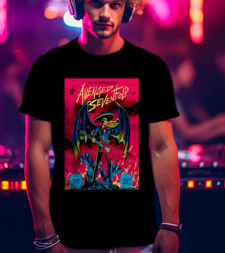 Avenged Sevenfold Live In Mexico City Estadio Foro Sol Jan 17 2026 Event T-Shirt