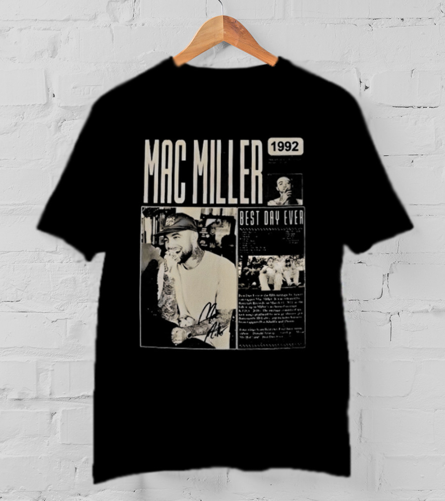 Mac Miller Best Day Ever 1992 Newspaper T-Shirt