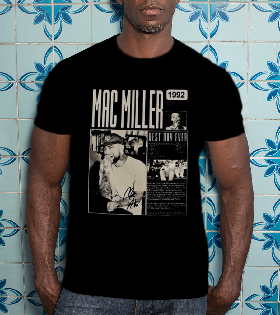 Mac Miller Best Day Ever 1992 Newspaper T-Shirt