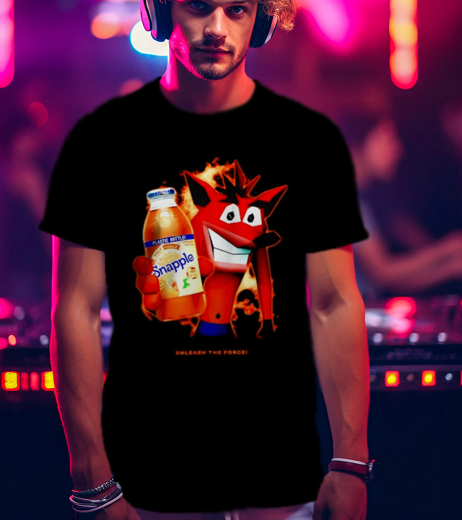 Crash Bandicoot Holding Snapple Retro 90s T-Shirt