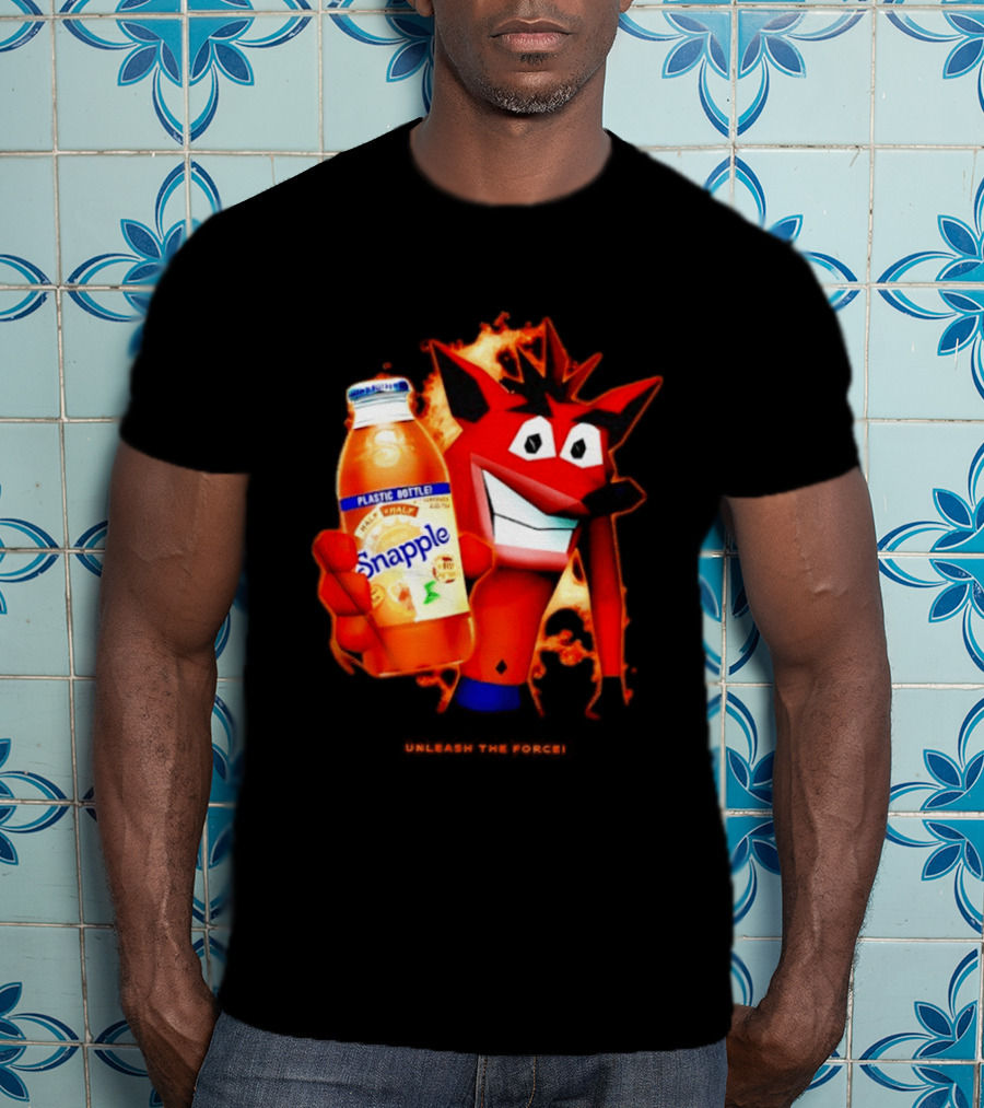 Crash Bandicoot Holding Snapple Retro 90s T-Shirt