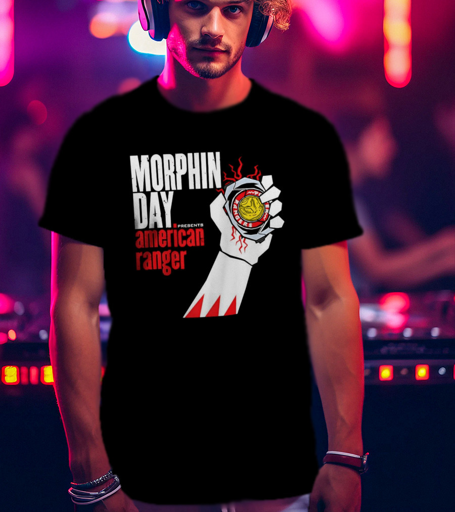 Power Rangers Morphin Day Presents American Ranger Power Coin Action T-Shirt