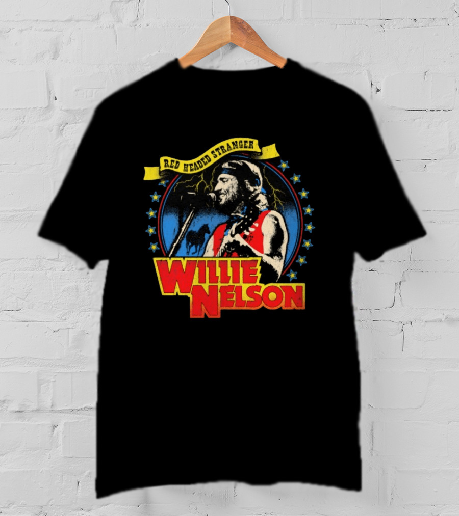 Red Headed Stranger Willie Nelson Vintage Country Music Legend T-Shirt