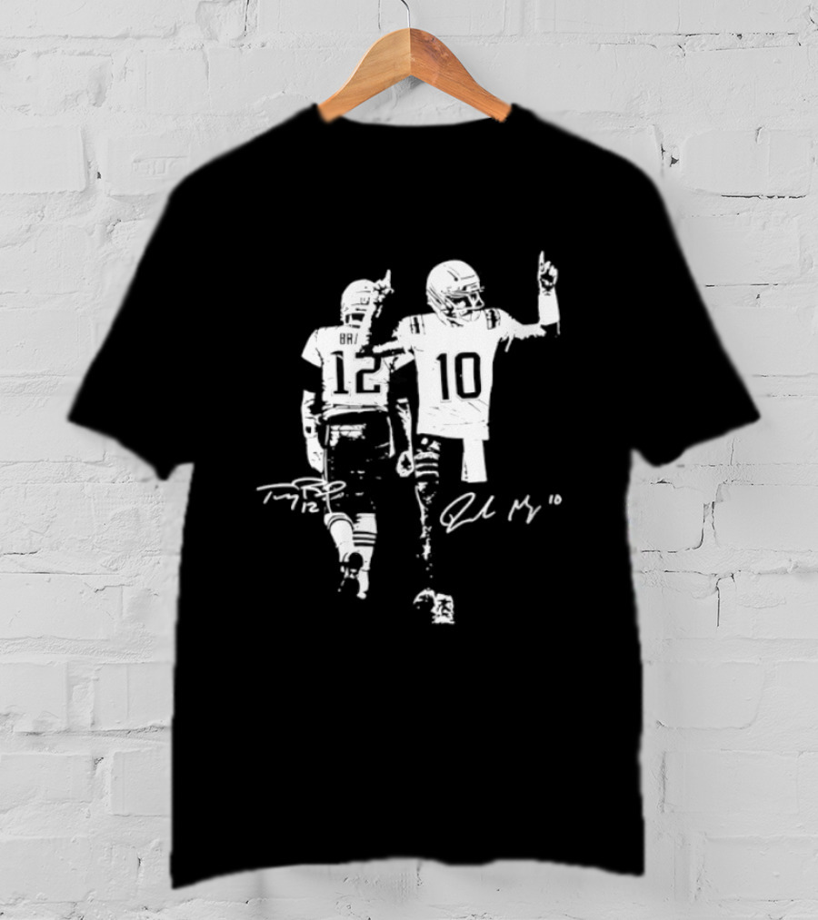 Tom Brady Drake Maye 12 10 New England Football Signatures T-Shirt