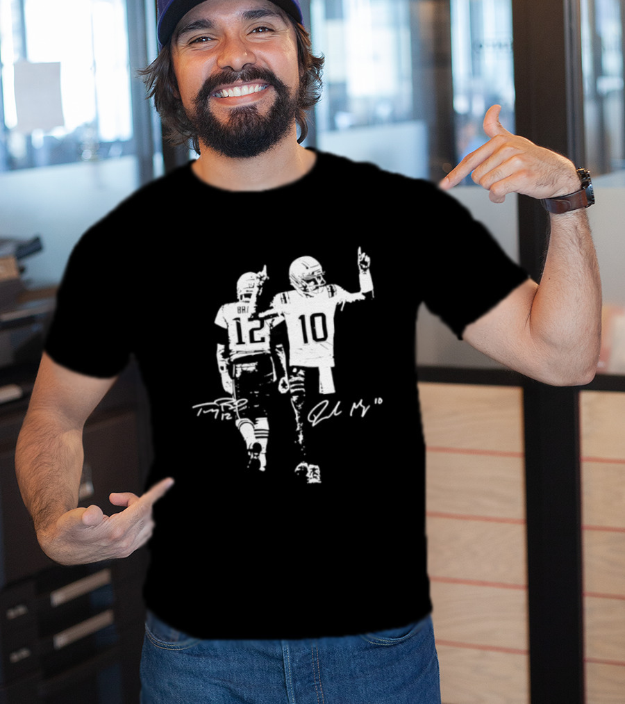 Tom Brady Drake Maye 12 10 New England Football Signatures T-Shirt