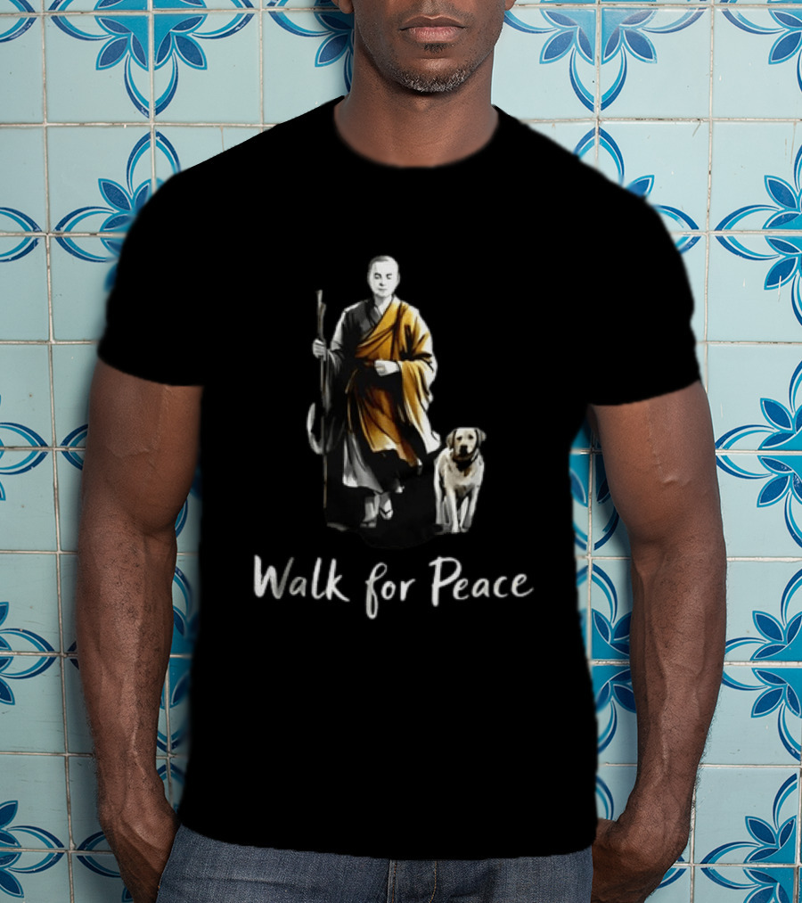 Aloka Monks And Dog Pilgrimage Walk For Peace T-Shirt