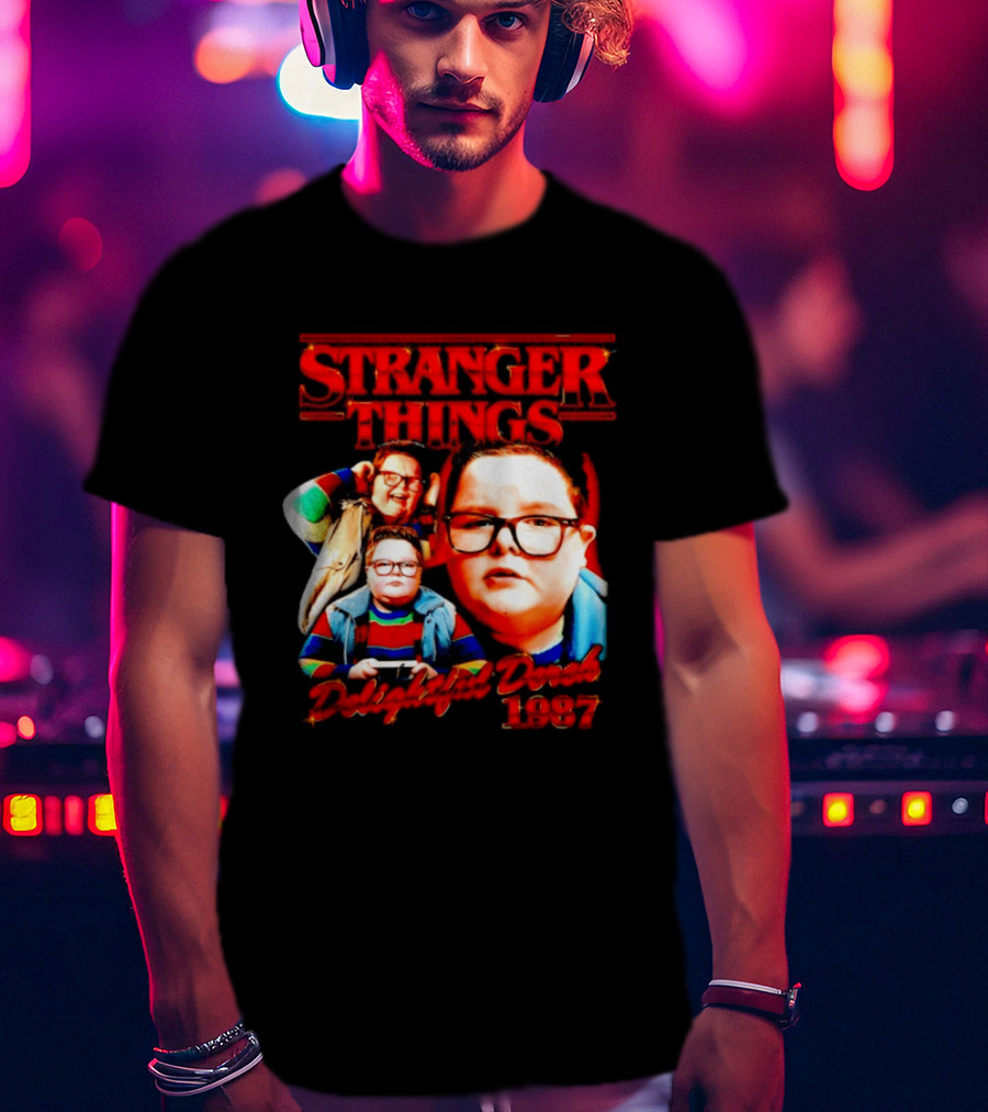 Stranger Things Delightful Derek 1987 Collage Montage T-Shirt