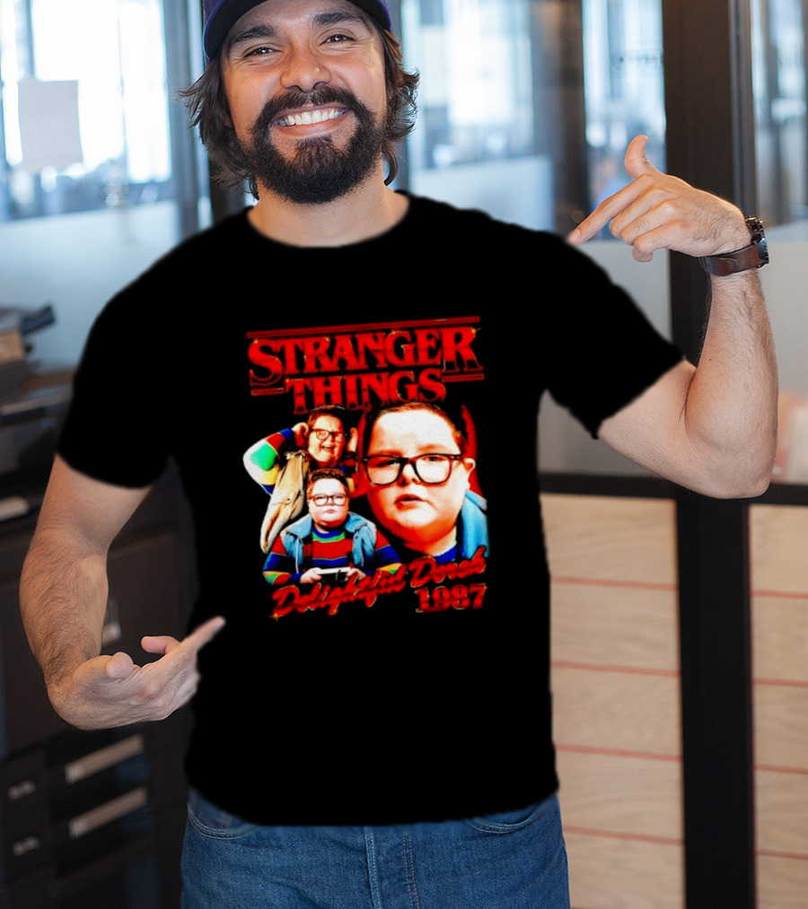 Stranger Things Delightful Derek 1987 Collage Montage T-Shirt