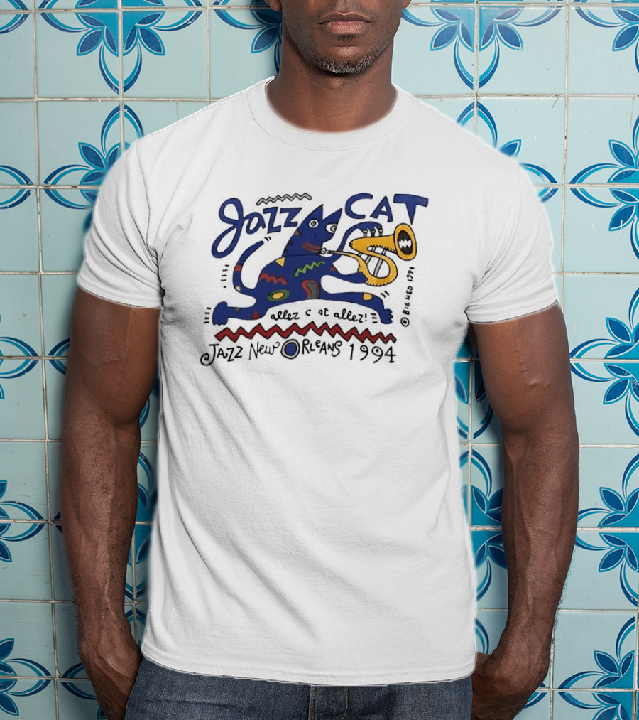 Jazz Cat Midnight Session Allez Cat New Orleans 1994 T-Shirt