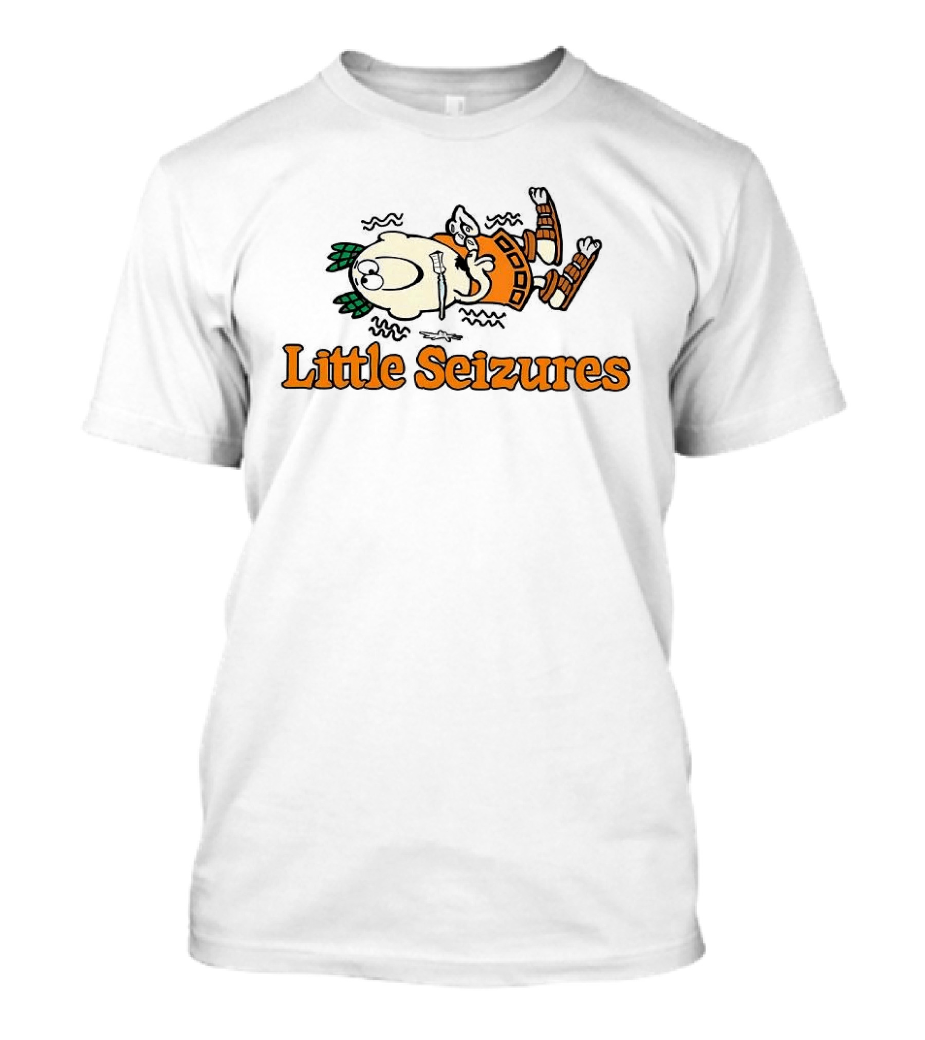Little Seizures Cartoon Comic Style Pizza T-Shirt