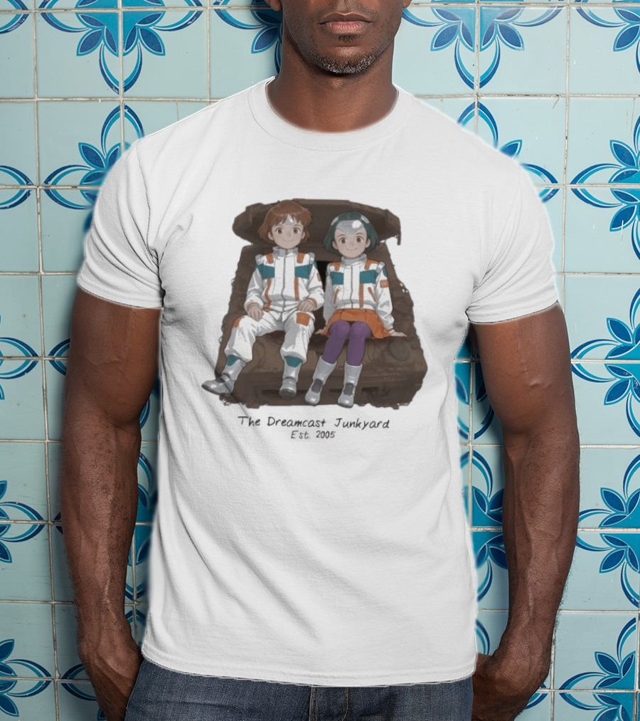 The DC Junkyard X Tez Okano JunkyardGaGa Est 2005 Kids In Spacesuits Sitting On Tank T-Shirt