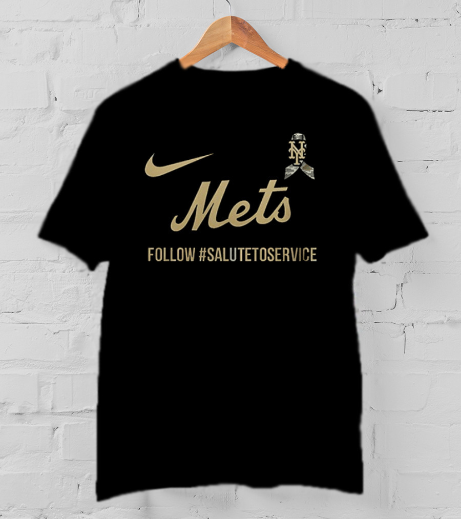Nike Mets Follow #SaluteToService Honor Empower Connect Military T-Shirt
