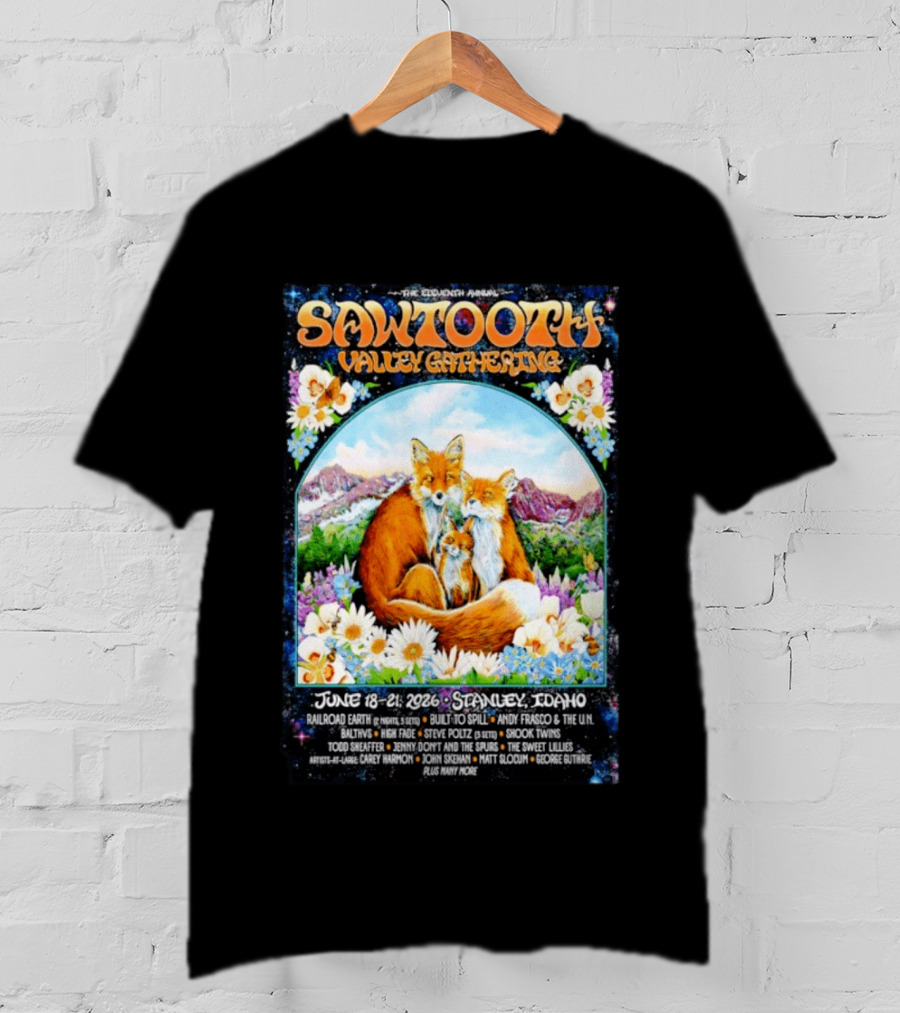 Sawtooth Valley Gathering 2026 Stanley Idaho June 18 21 Railroad Earth Andy Frasco The Lil Smokies T-Shirt
