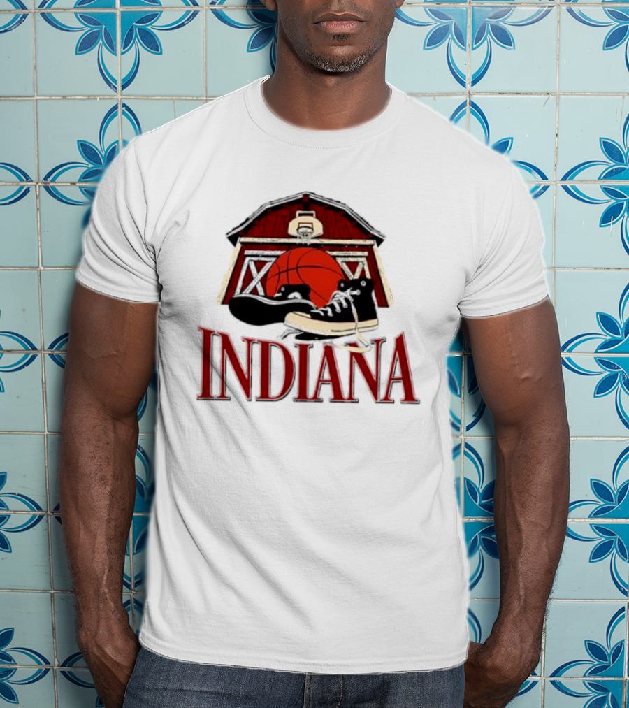 Heartland Hoops Indiana Basketball Barn Sneakers T-Shirt