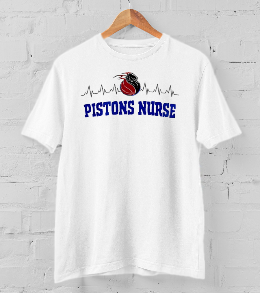 Detroit Pistons Nurse Heartbeat T-Shirt