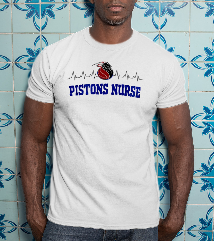 Detroit Pistons Nurse Heartbeat T-Shirt