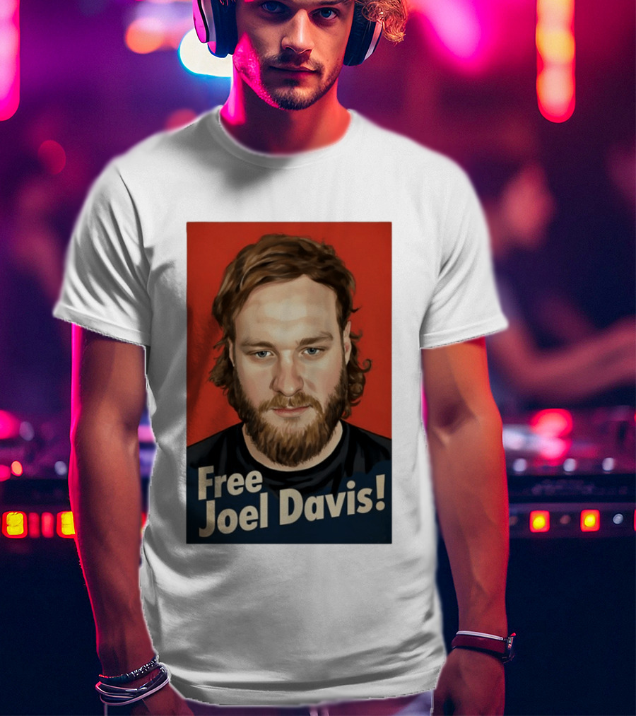 Free Joel Davis Bold Portrait Red T-Shirt