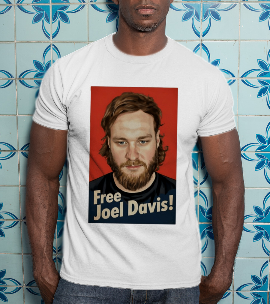 Free Joel Davis Bold Portrait Red T-Shirt