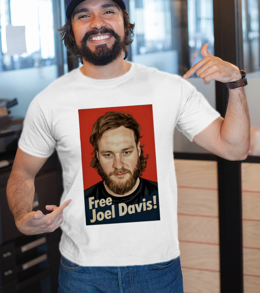 Free Joel Davis Bold Portrait Red T-Shirt