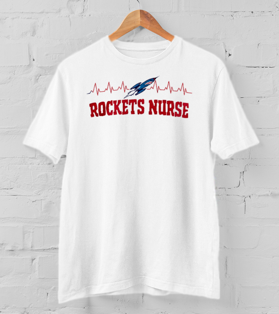 Houston Rockets Nurse Appreciation Month Heartbeat Rocket T-Shirt