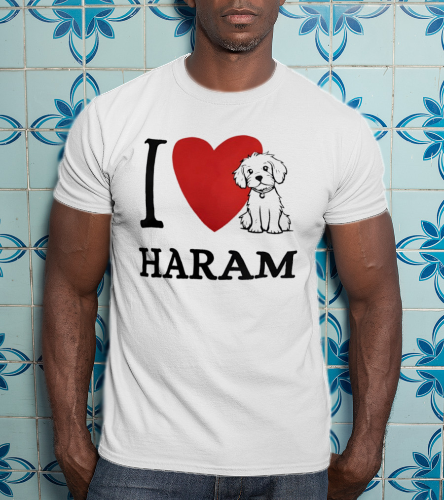 I Love Haram Cute Dog Heart T-Shirt