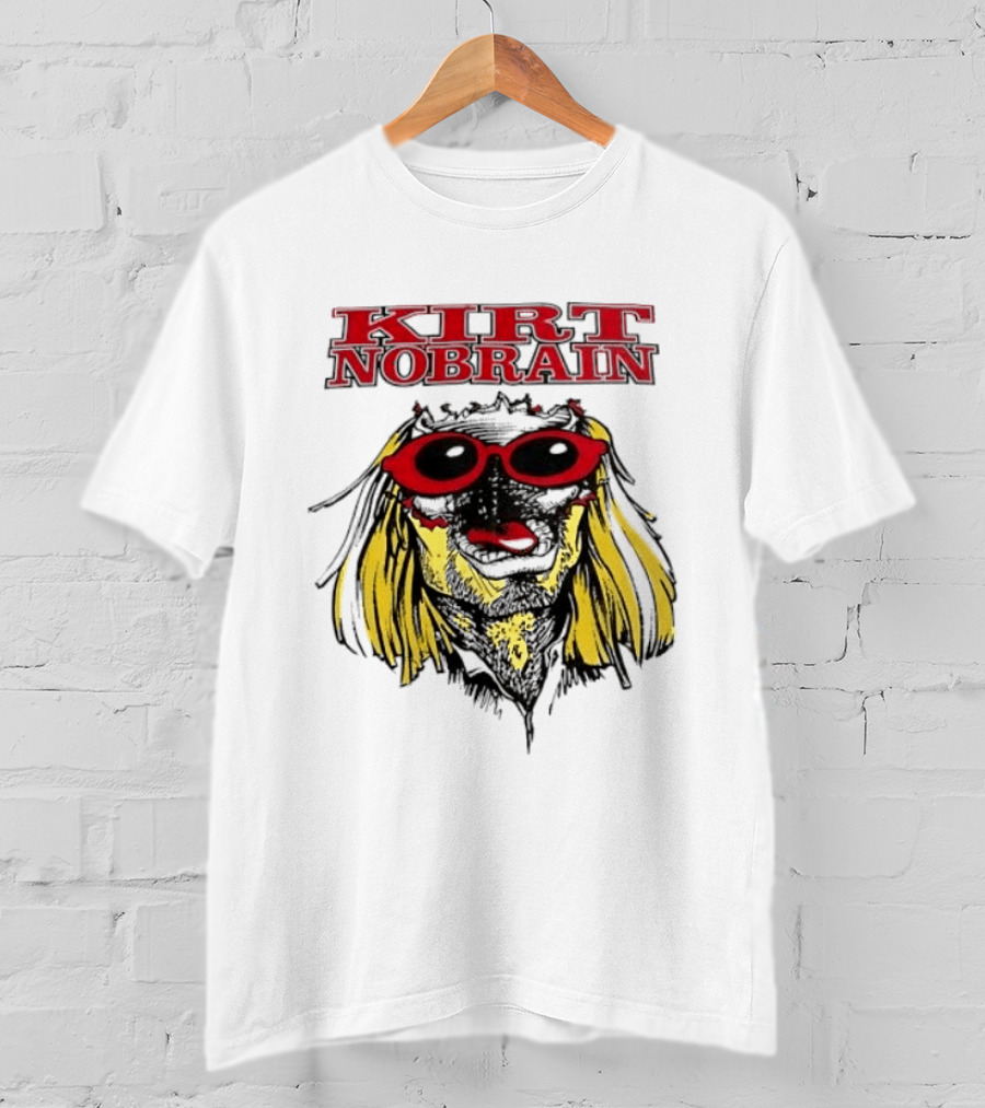 Kurt Nobrain Sunglasses Blonde Hair Red T-Shirt