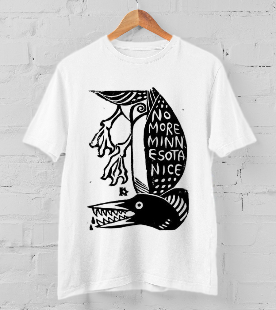 No More Minnesota Nice Owl Kicking Letter M T-Shirt