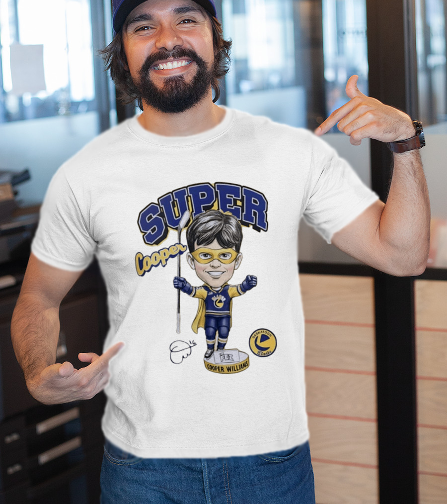 Super Cooper Williams Saskatoon Blades Bobblehead T-Shirt