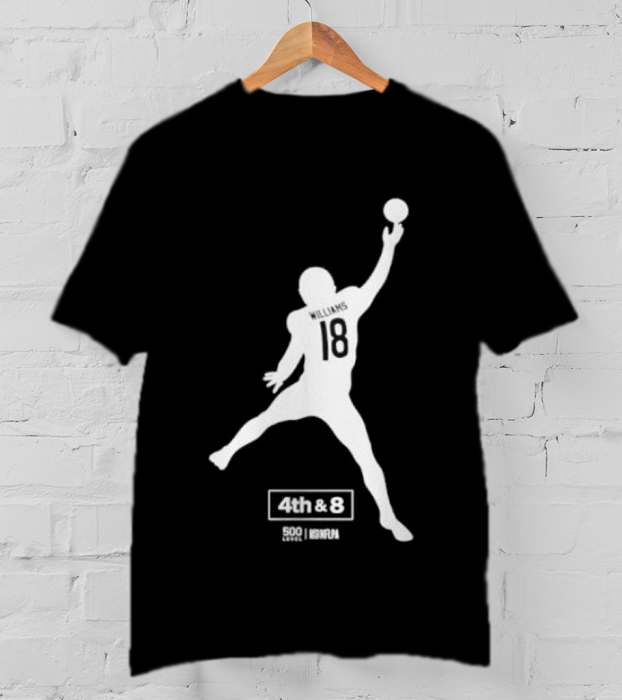 Caleb Williams 18 Chicago 4th & 8 Football T-Shirt