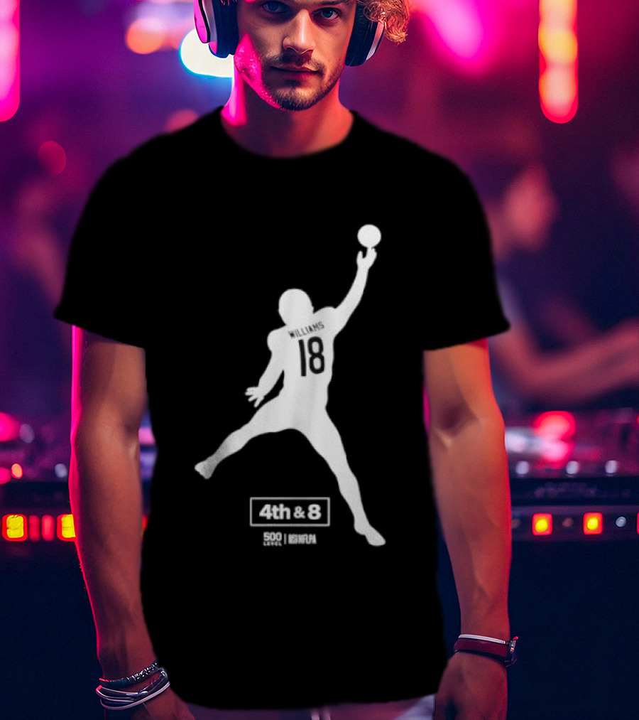 Caleb Williams 18 Chicago 4th & 8 Football T-Shirt