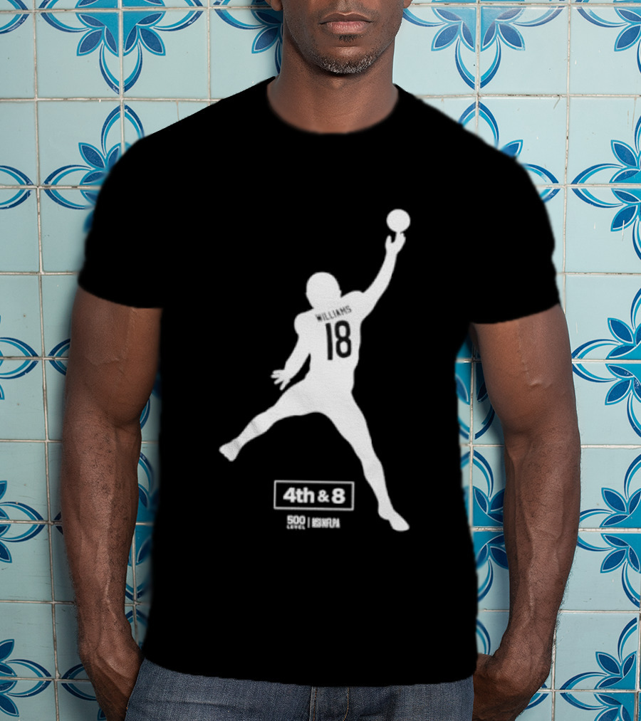 Caleb Williams 18 Chicago 4th & 8 Football T-Shirt