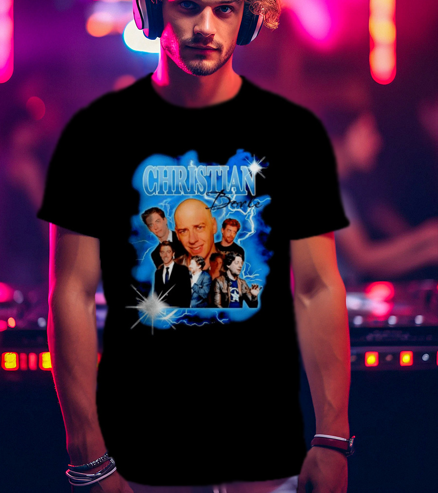 Christian Borle Lightning Bald Images Blue T-Shirt