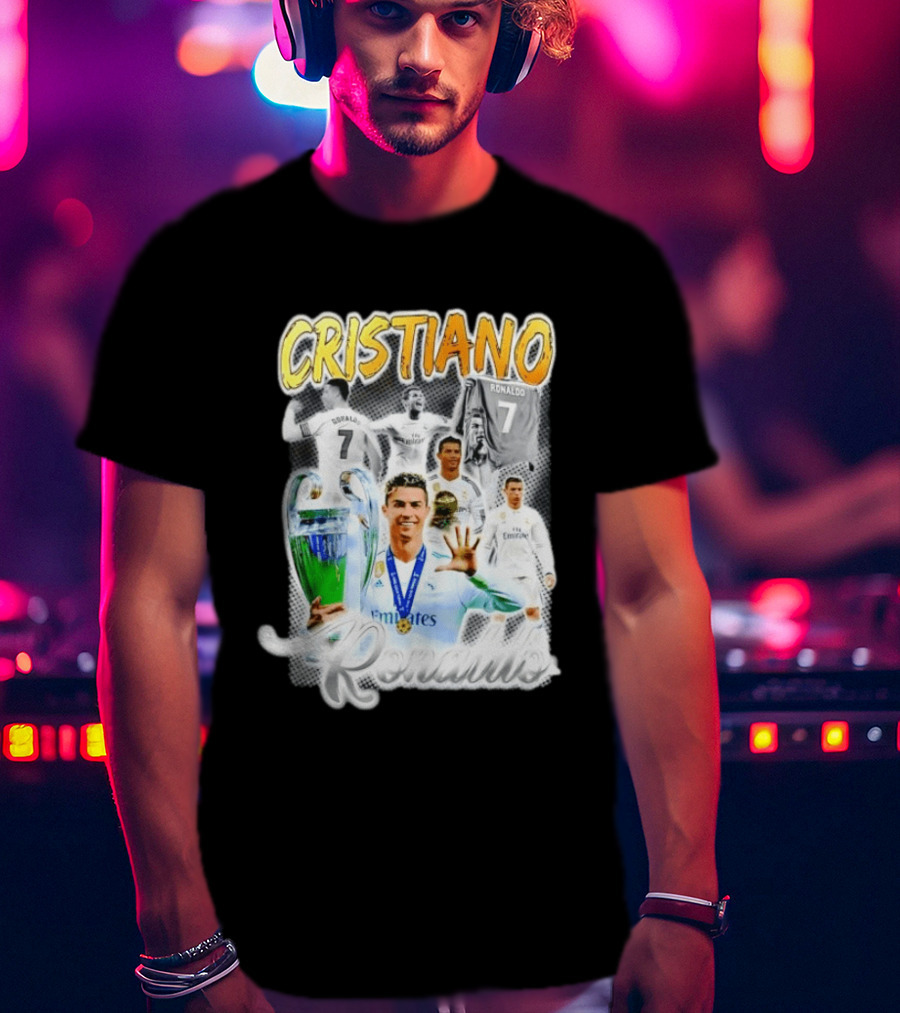 Cristiano Ronaldo 7 Real Madrid UEFA Champions League T-Shirt