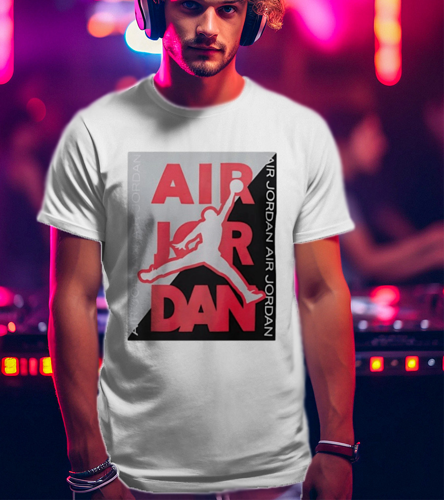 Air Jordan Repeat Jump Silhouette Red And Black T-Shirt