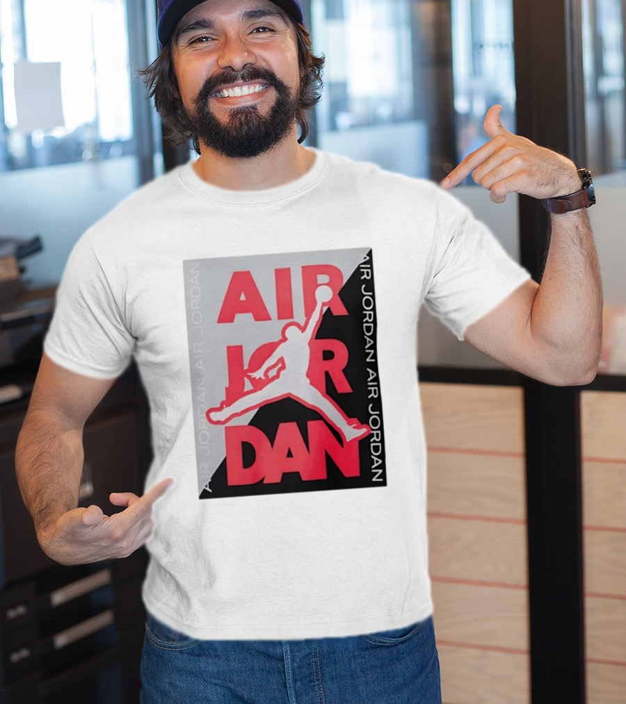 Air Jordan Repeat Jump Silhouette Red And Black T-Shirt