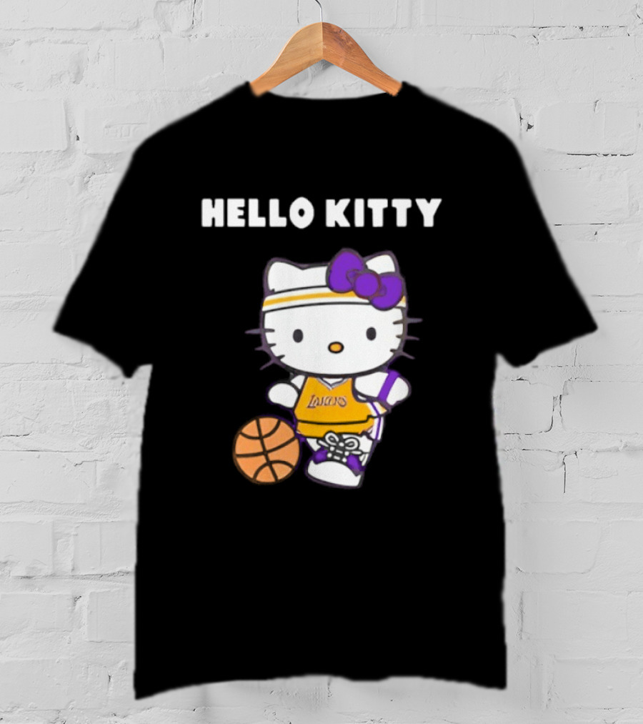 Los Angeles Lakers Hello Kitty Basketball Collaboration T-Shirt