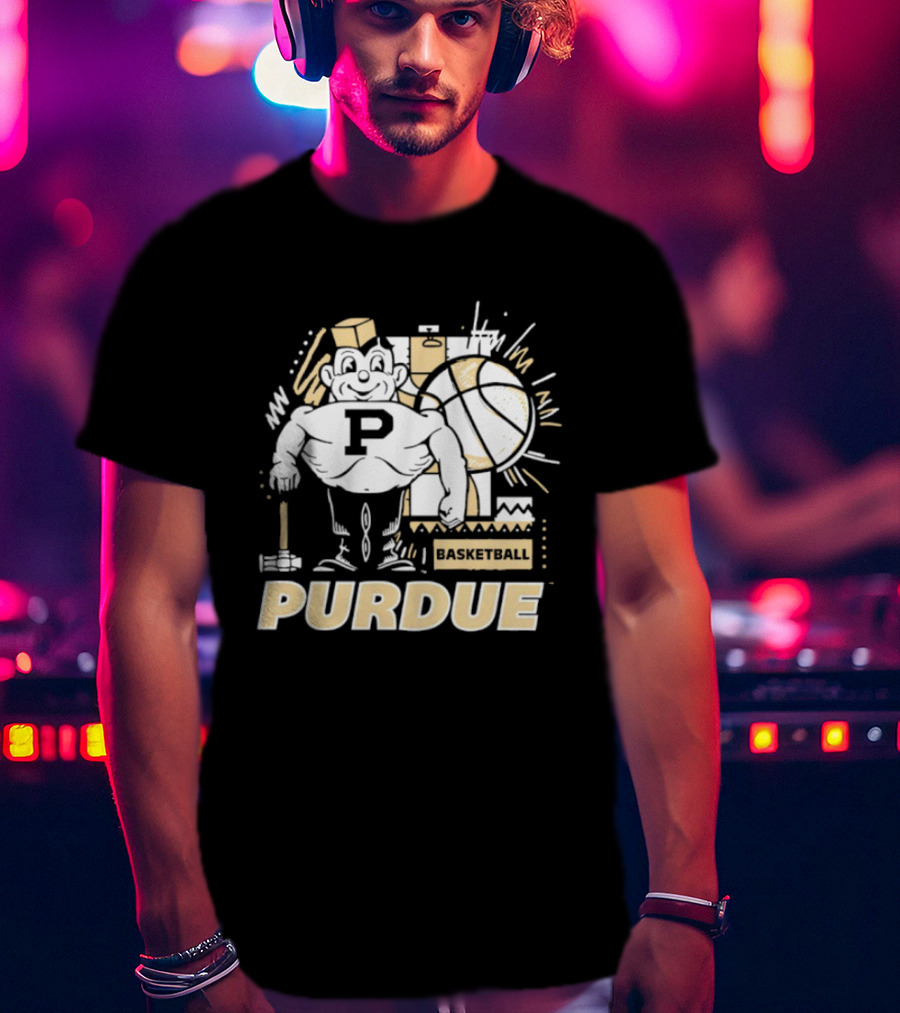 Purdue Basketball Mascot With Basketball T-Shirt