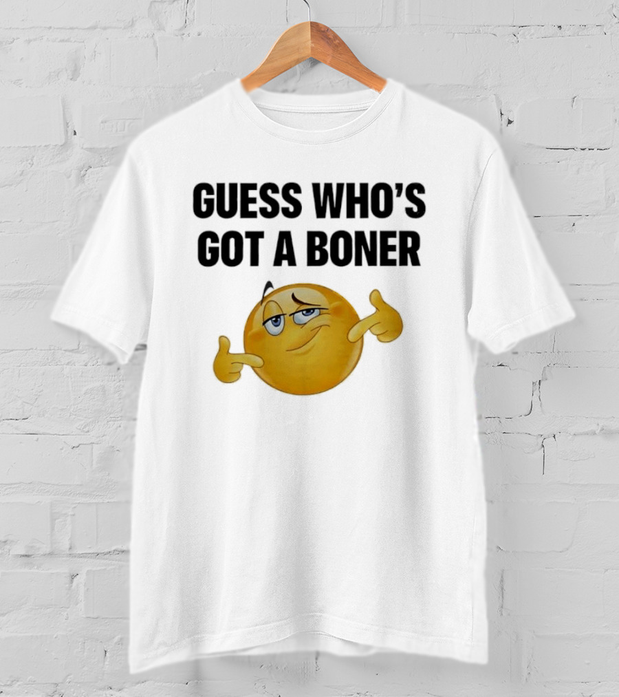 Guess Who's Got A Boner Emoji Pointing Hands T-Shirt