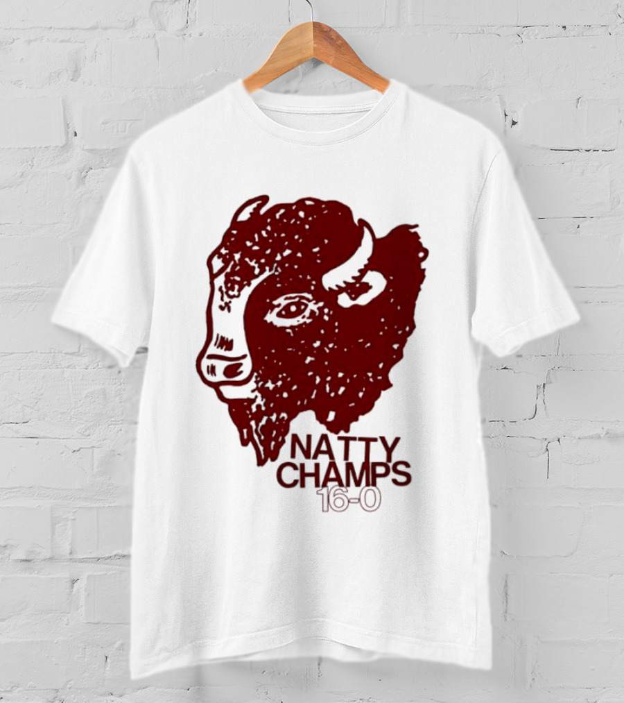 Indiana Hoosiers Natty Champs 16 0 Bison Head Celebration T-Shirt
