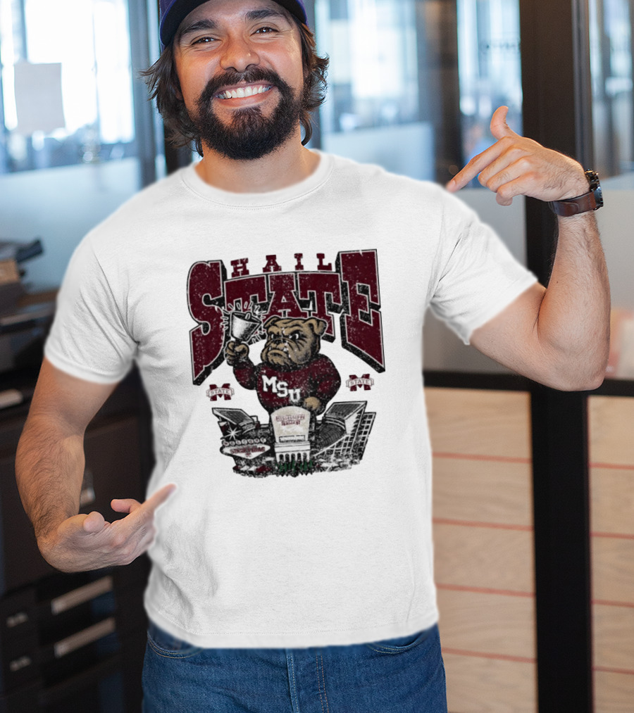 Hail State MSU Mississippi State Bulldogs Stadium Cowbell T-Shirt