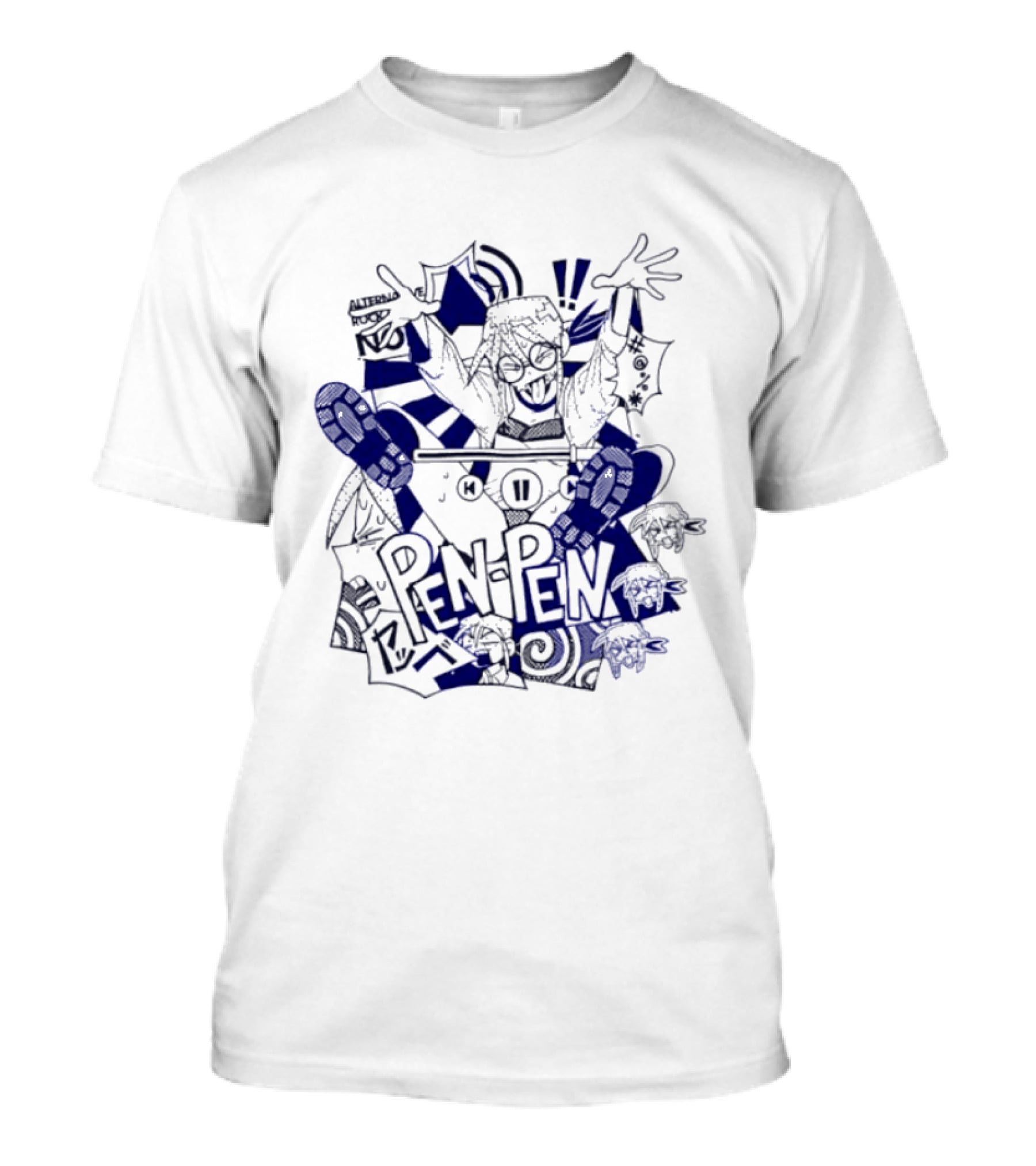 Pen Pen Playback Vibrant Comic Style Exclamation Fun T-Shirt
