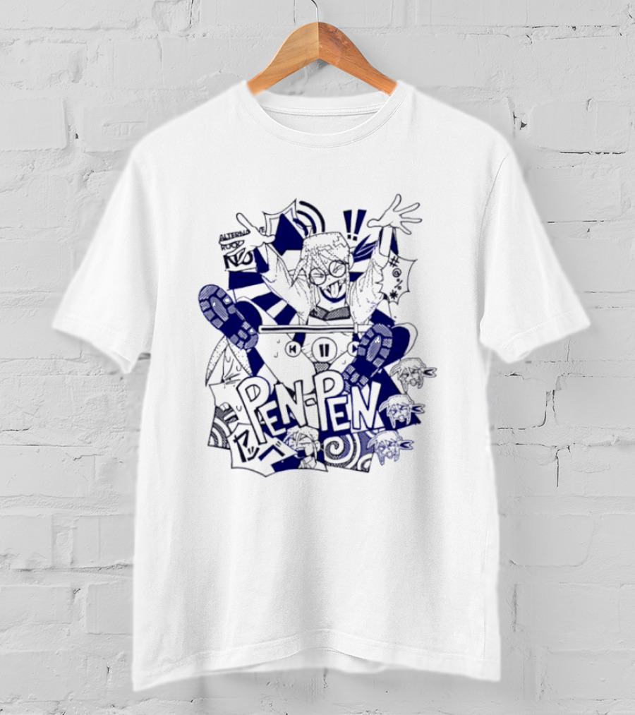 Pen Pen Playback Vibrant Comic Style Exclamation Fun T-Shirt
