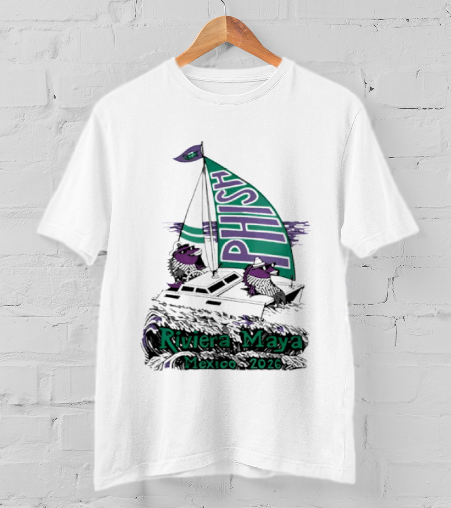Phish Riviera Maya Mexico 2026 Sailboat Dolphins T-Shirt