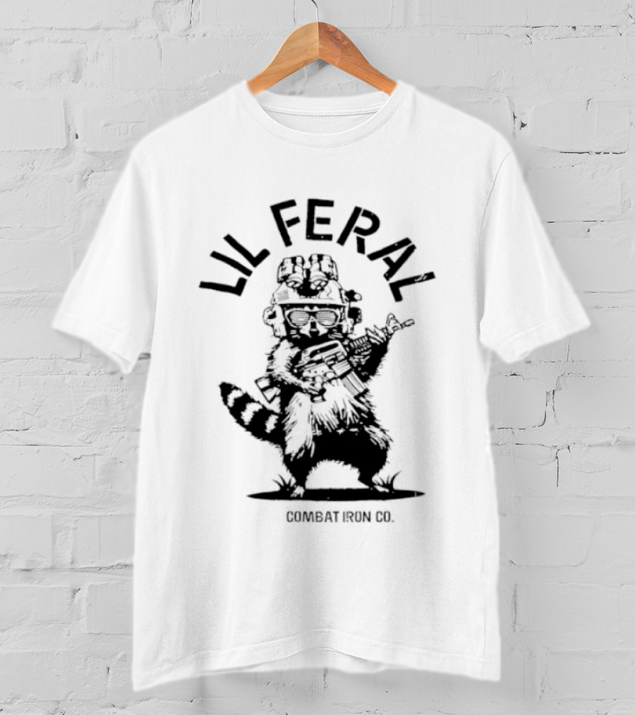 Lil Feral Combat Iron Raccoon Street Rat Society T-Shirt